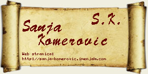 Sanja Komerović vizit kartica